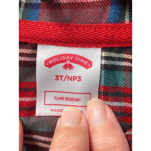 Holiday Time Childrens Pajamas Set Size 3T Christmas Plaid Flannel - Picture 4 of 4